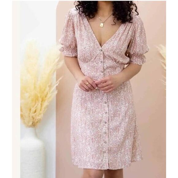 BB Dakota Steve Madden Charmed Life Floral Paisley Dress Cottagecore Boho Large - Picture 1 of 8